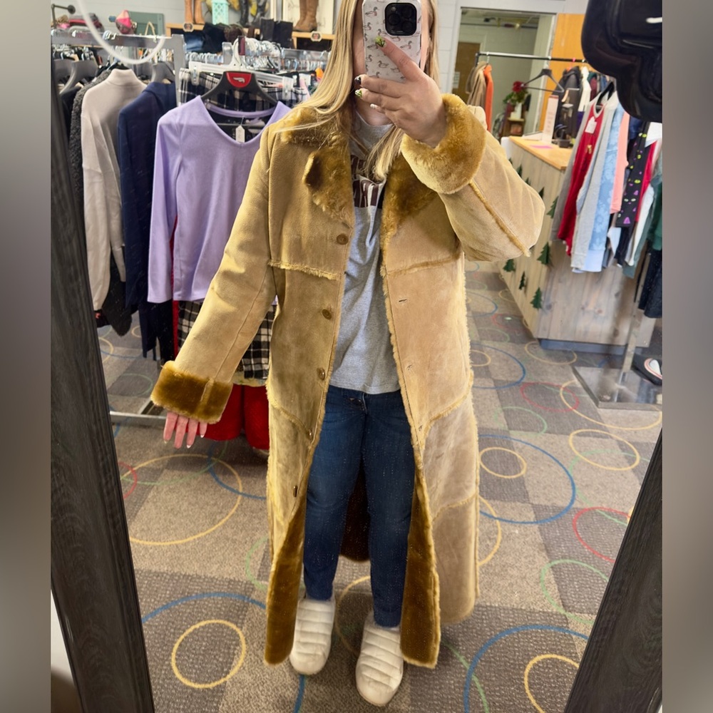 Luxurious Tan Leather full length jacket